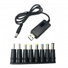 Адаптер питания повышающий DC USB 5V-12V 1.3A с 8 разъемами